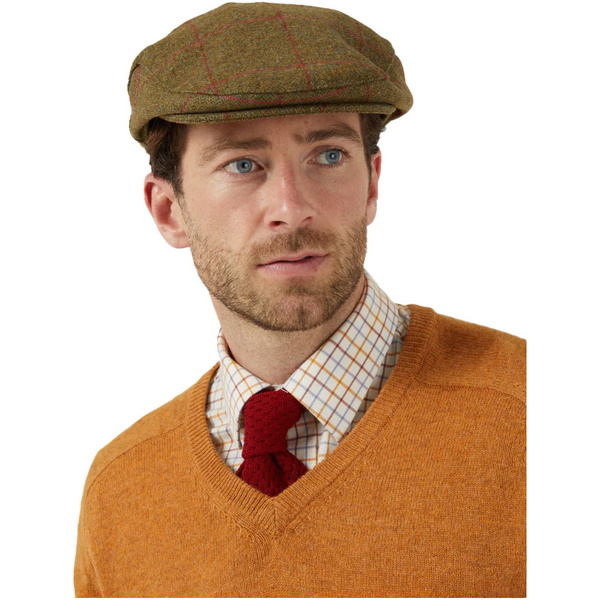 Alan Paine Mens Combrook Tweed Flat Cap COMGCAP - Sage